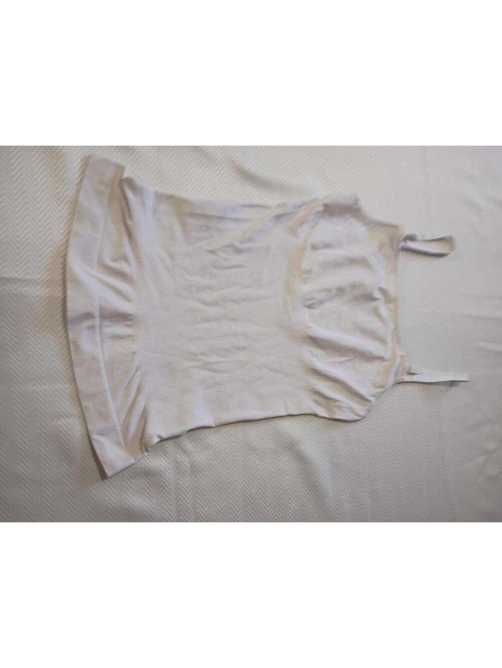 White Sleeveless Tank Top with Adjustable Straps